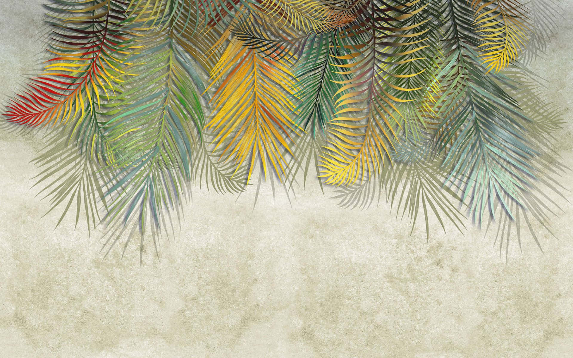 Colorful Palm Fronds Artwork Wallpaper