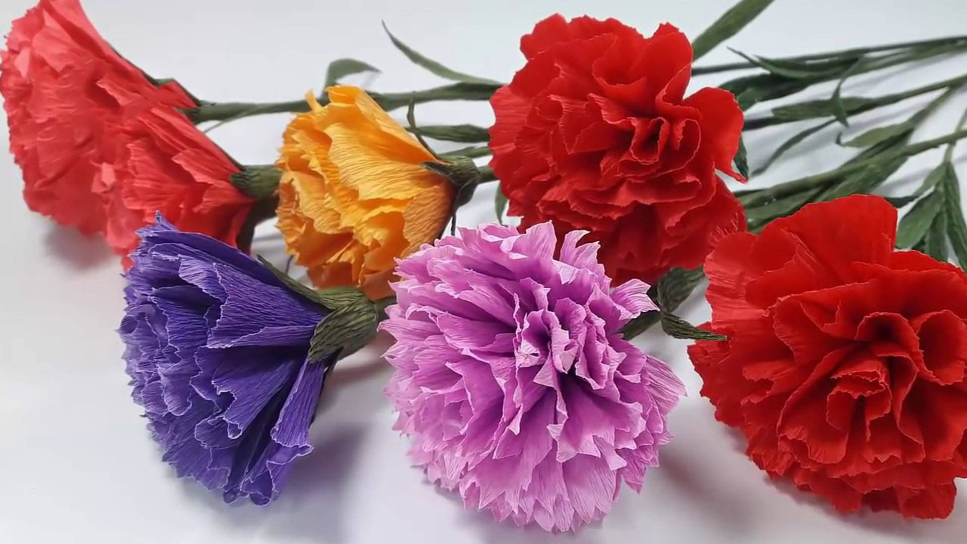 Colorful Paper Carnations Wallpaper