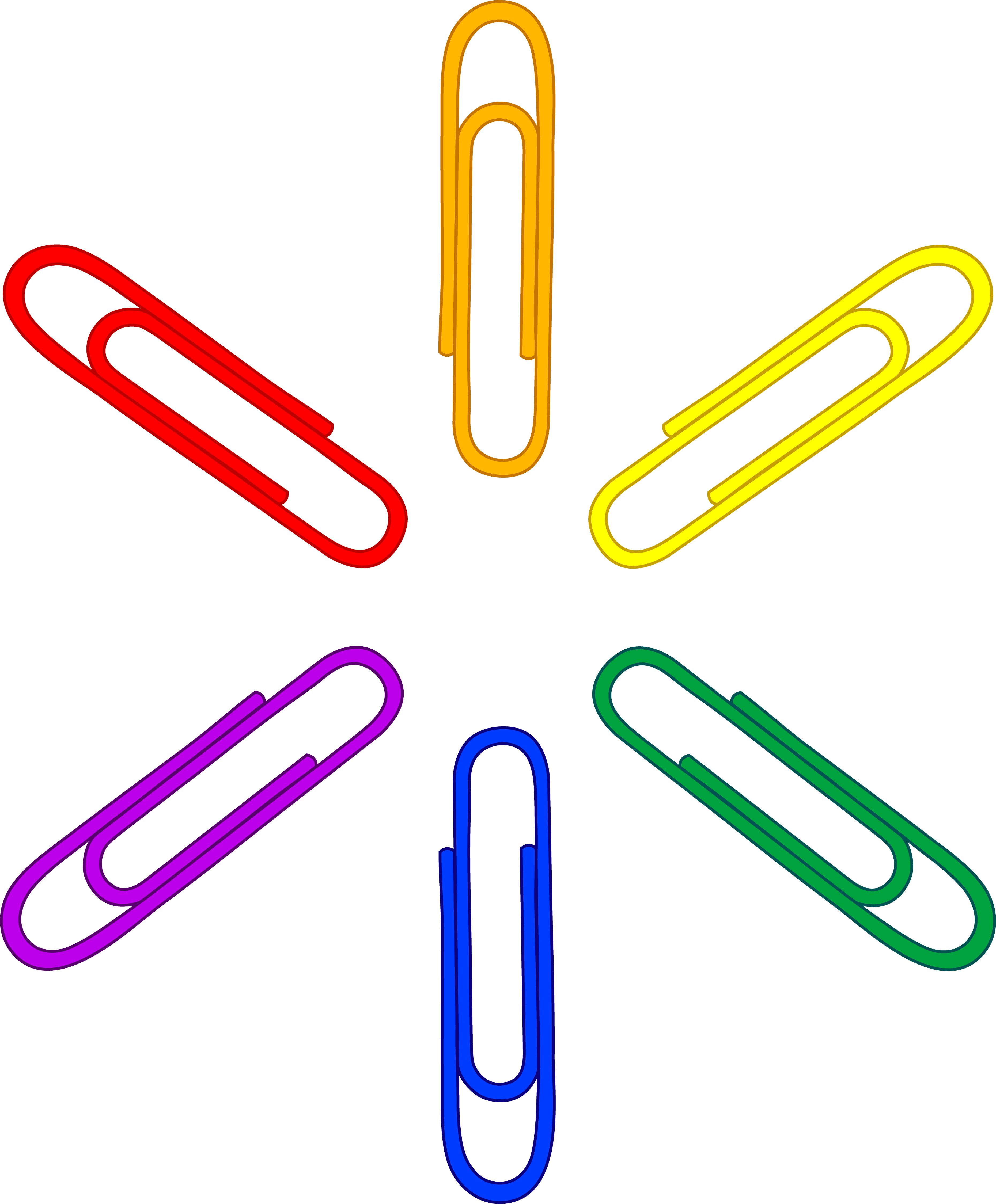Colorful Paper Clips Vector Illustration PNG