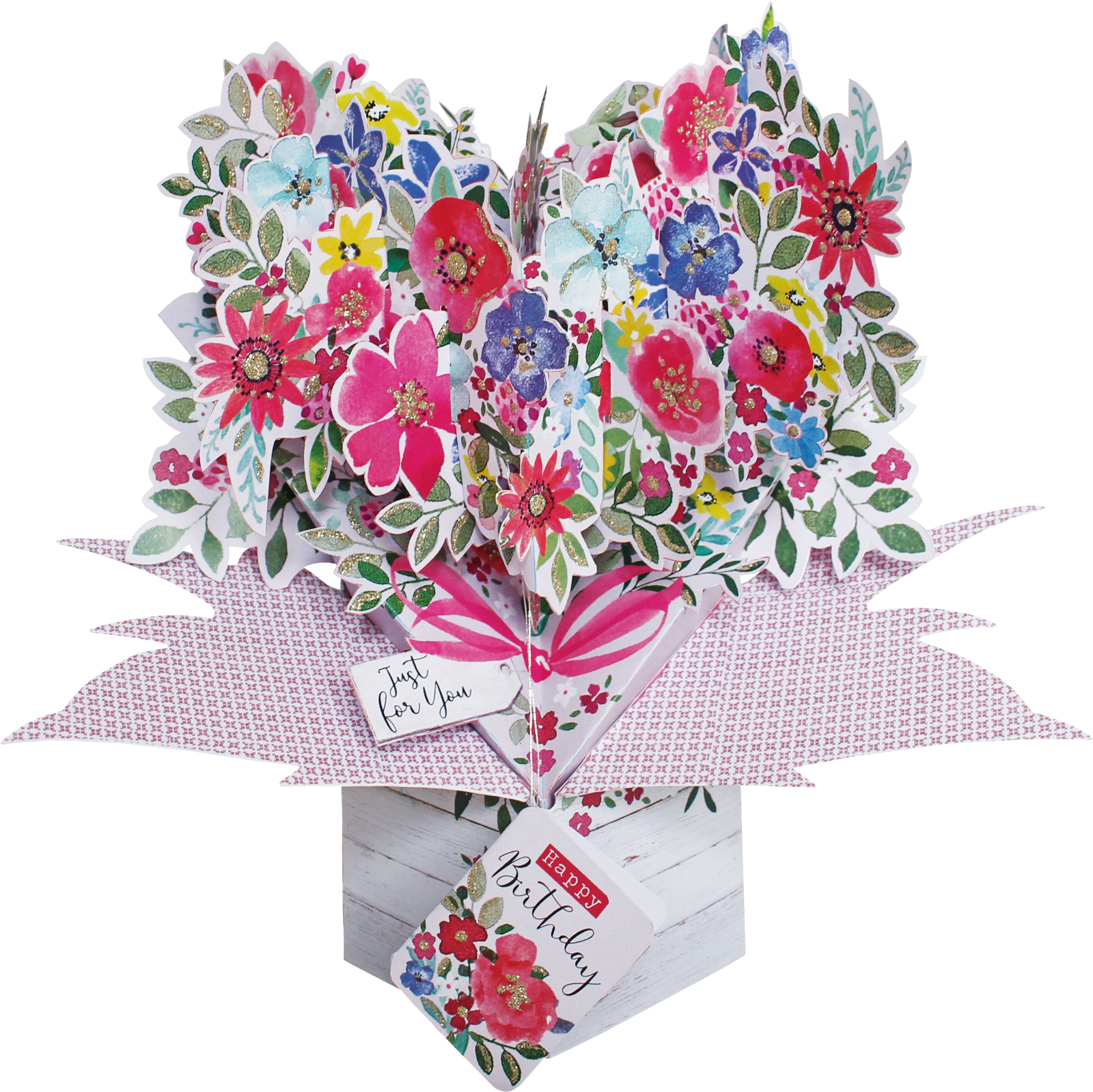 Colorful Paper Flower Birthday Bouquet PNG