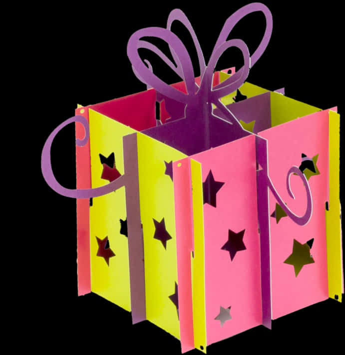 Colorful Paper Gift Box Cutout PNG
