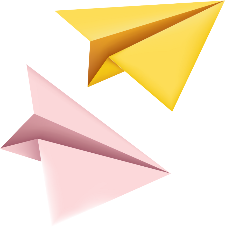 Colorful Paper Planes Illustration PNG