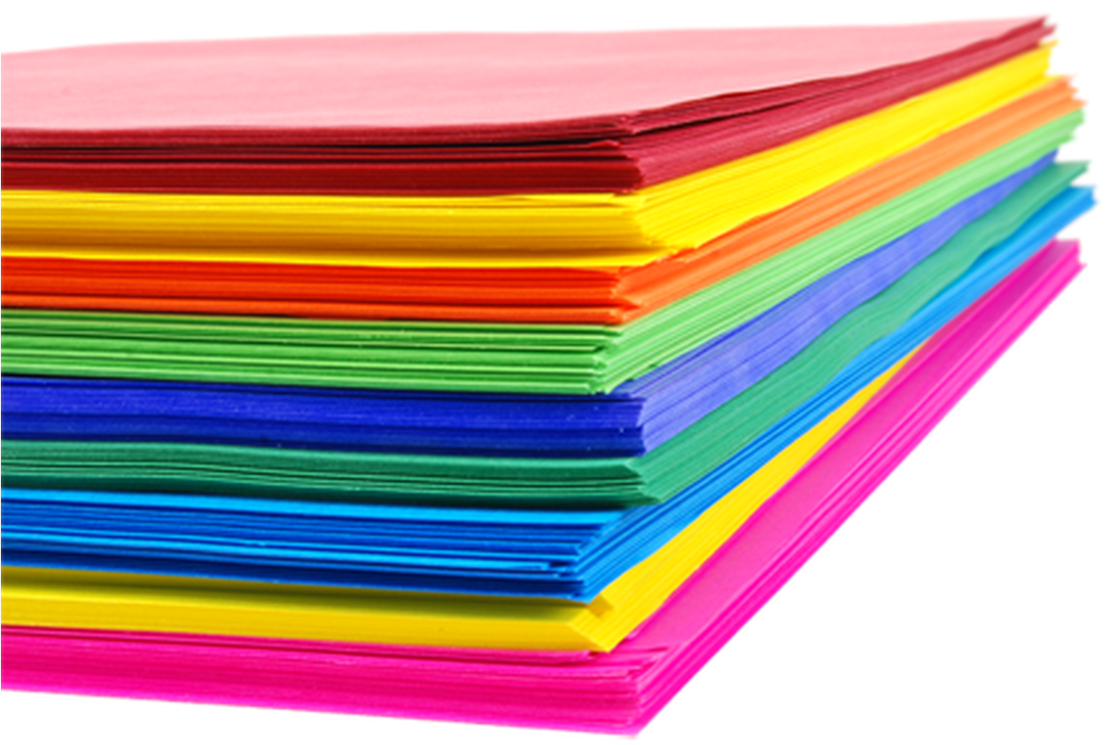 Colorful Paper Sheets Stacked PNG