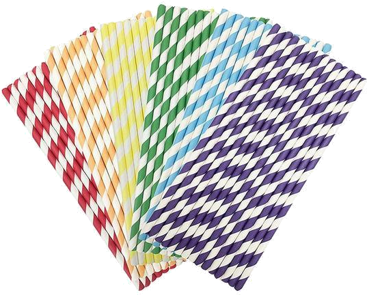 Colorful Paper Straws Collection PNG