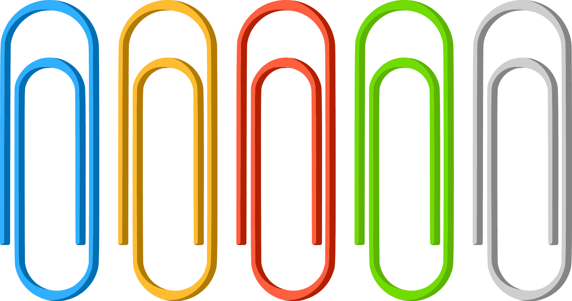 Colorful Paperclips Array PNG
