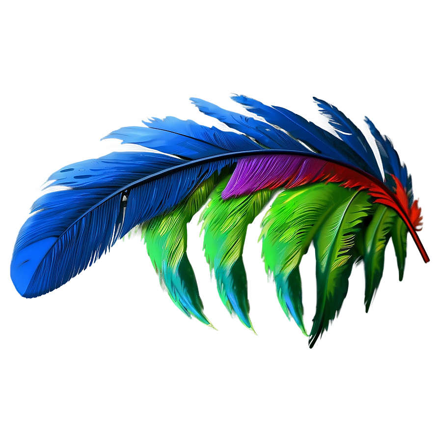 Colorful Parrot Feather Png Abv61 PNG
