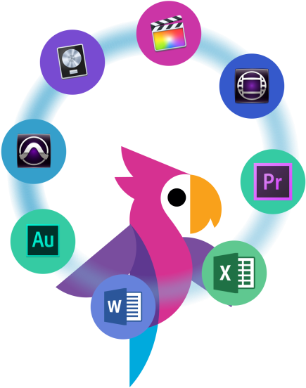 Colorful Parrot Graphic Design Software Icons PNG
