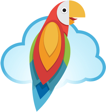 Colorful Parrot Rocket Illustration PNG