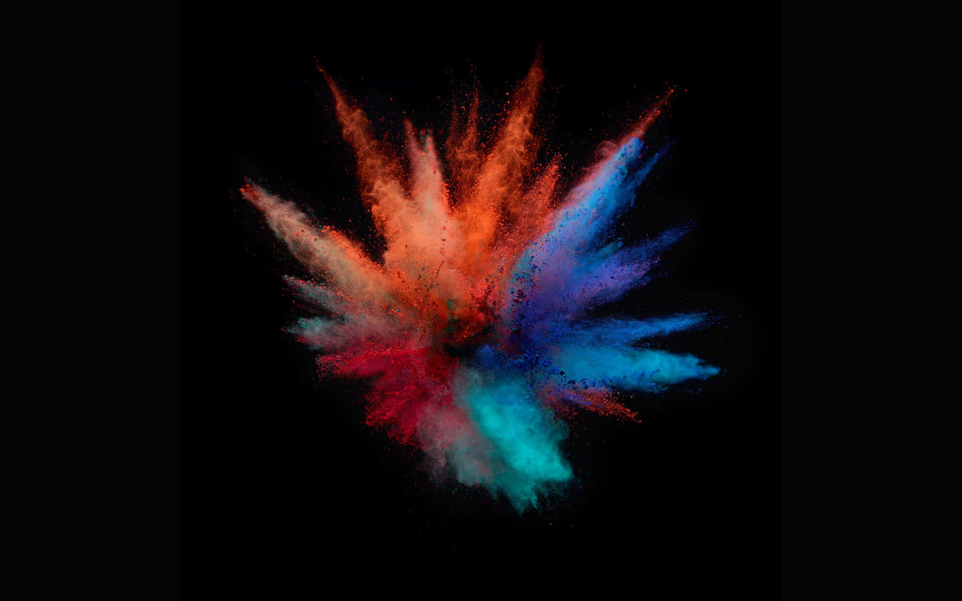 Colorful Particle Explosionon Black Background Wallpaper