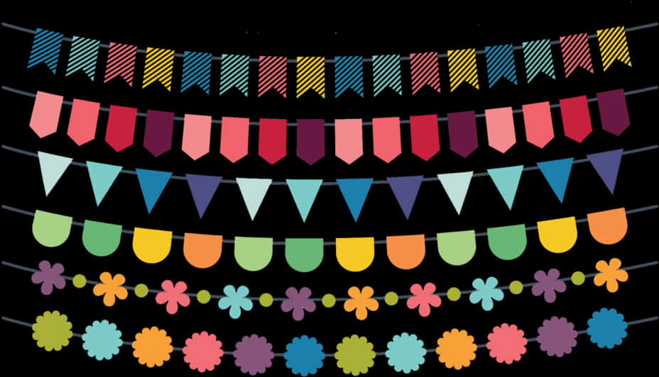 Colorful Party Banner Decoration PNG