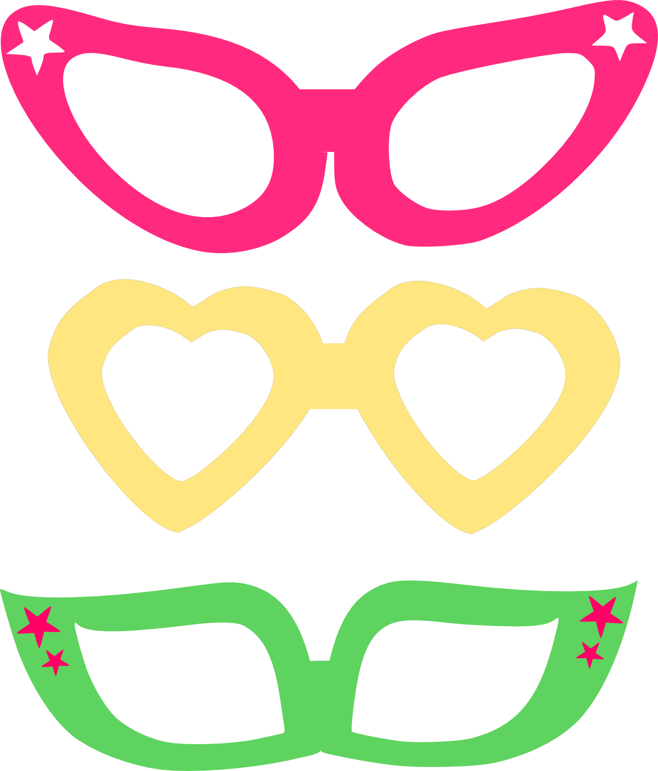 Colorful Party Glasses Vector PNG