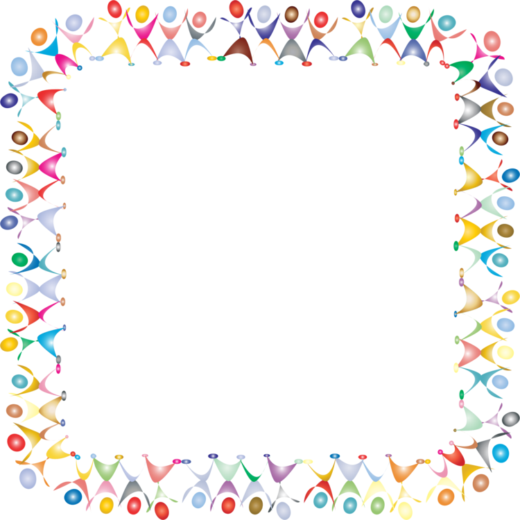 Colorful Party Hat Border Design PNG