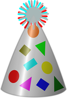 Colorful Party Hat Illustration PNG