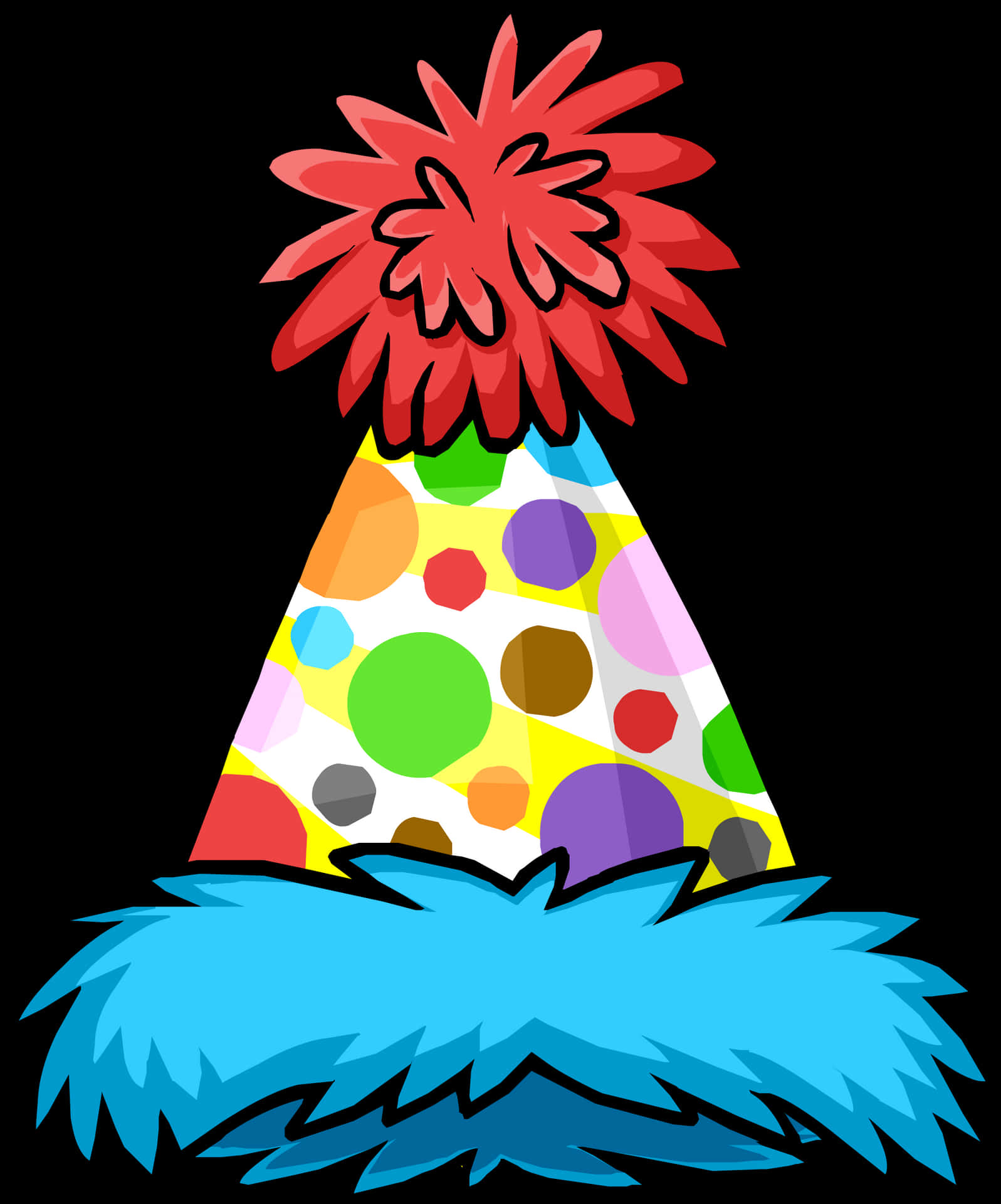 Colorful Party Hat Illustration PNG