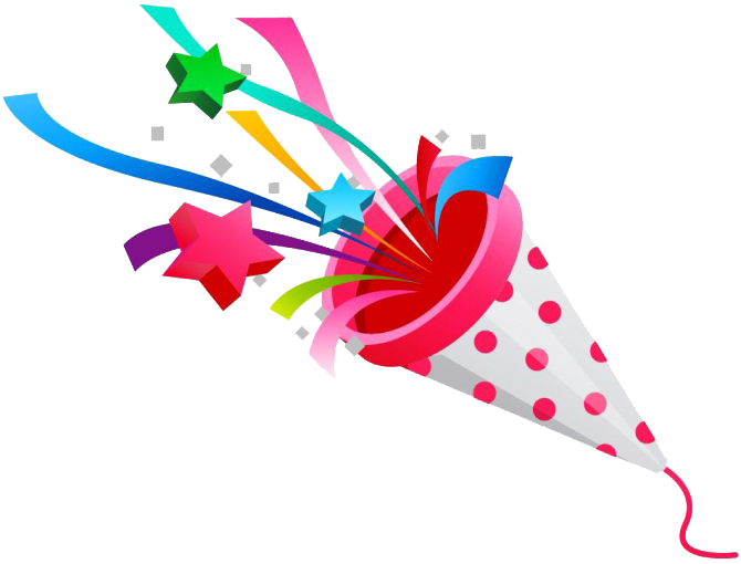 Colorful Party Popper Celebration PNG