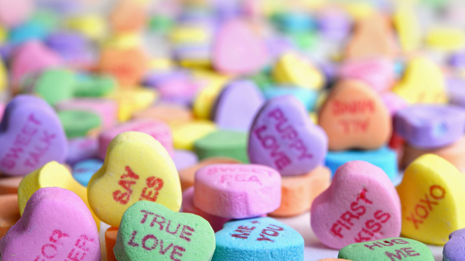 Colorful Pastel Candy Hearts