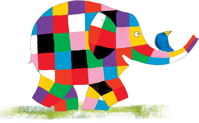 Colorful Patchwork Elephant PNG