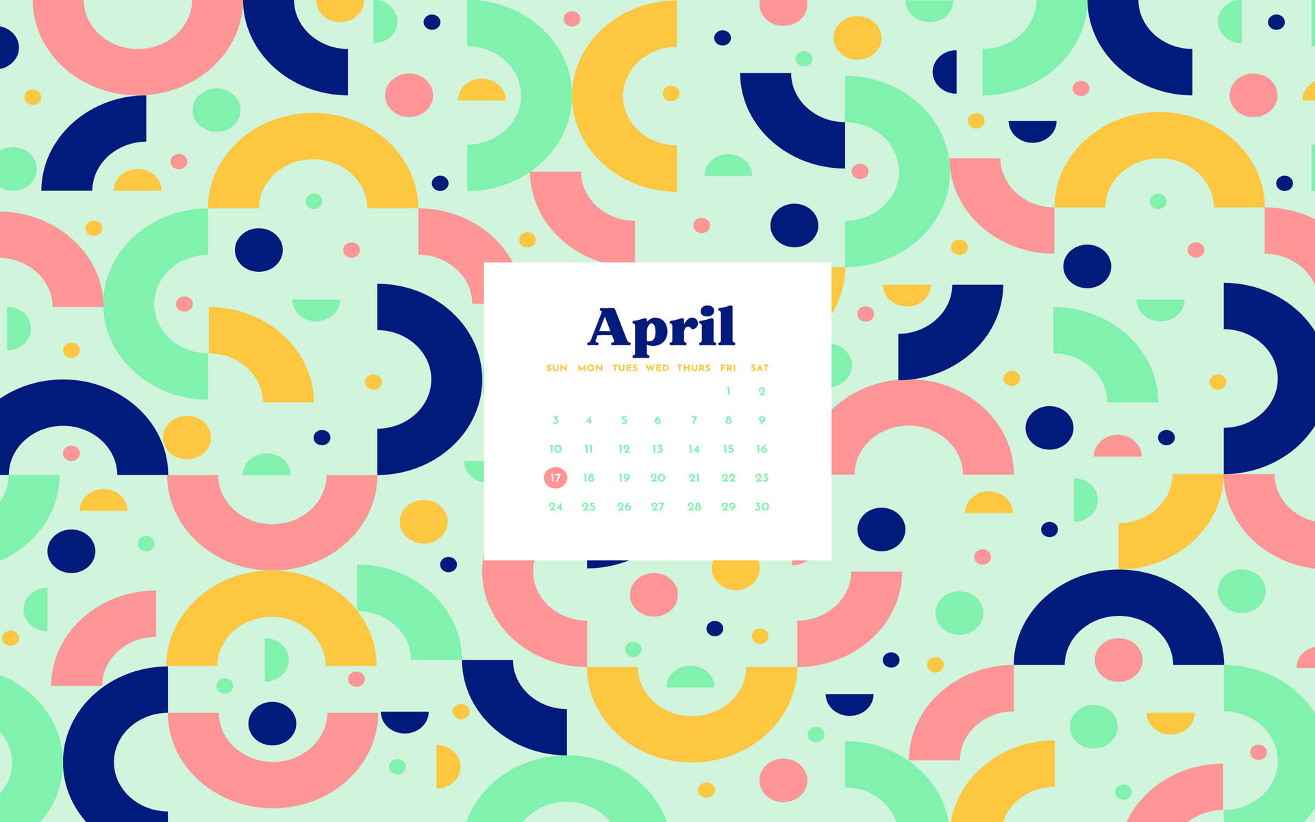 Colorful Pattern April 2022 Calendar Background