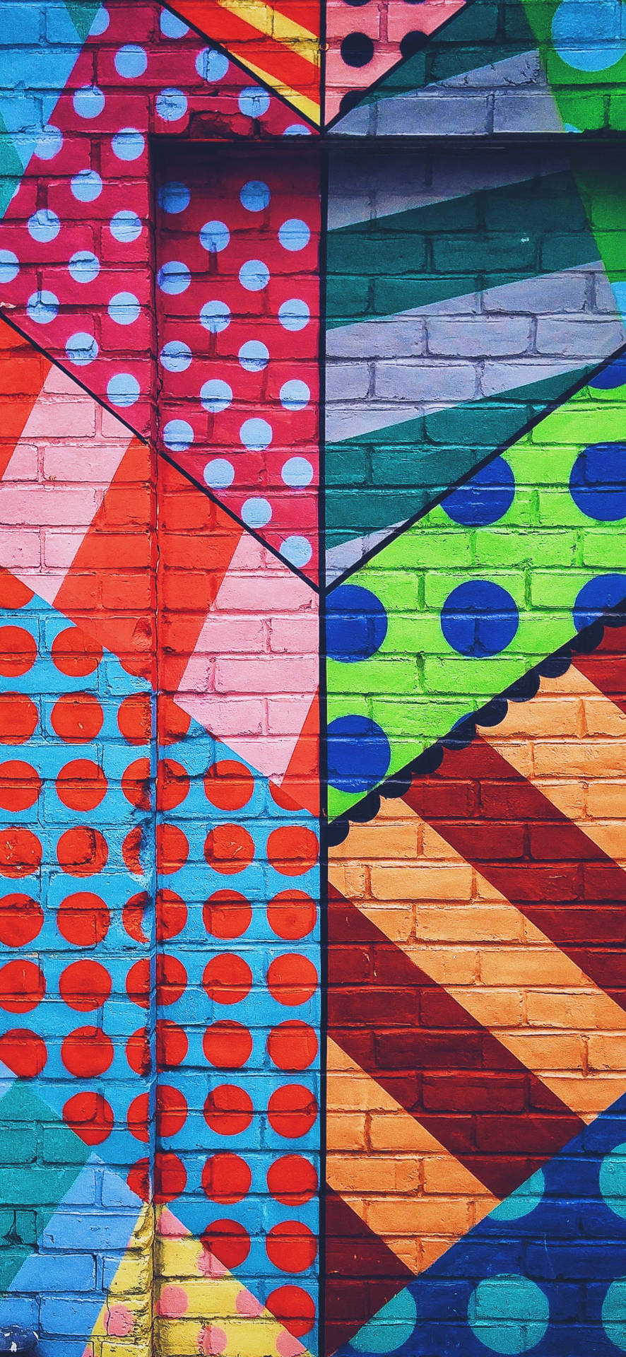 Colorful Pattern Wall Graffiti Iphone Wallpaper