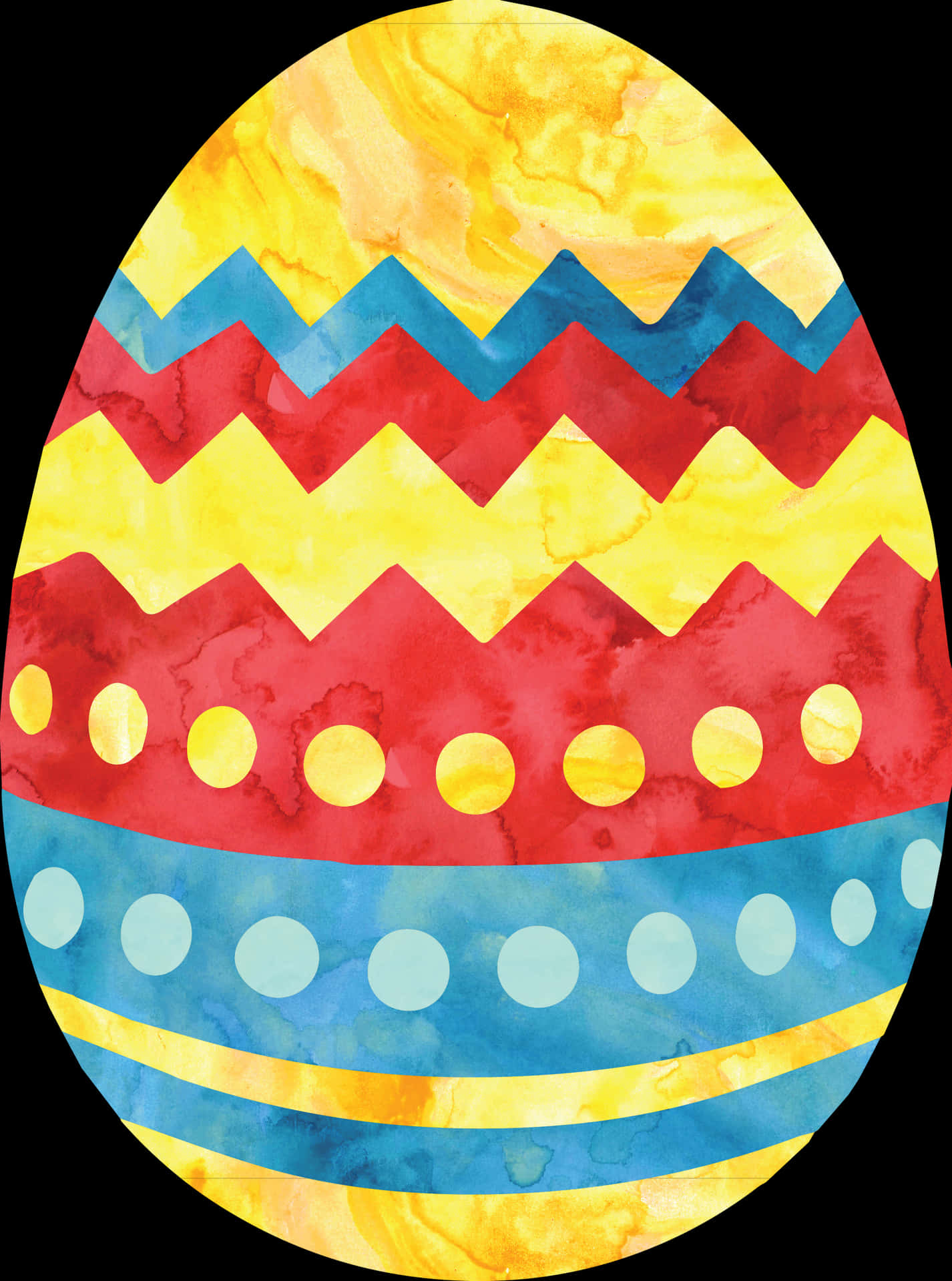 Colorful Patterned Easter Egg PNG