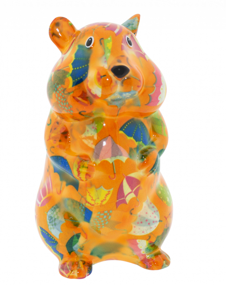 Colorful Patterned Hamster Figurine PNG