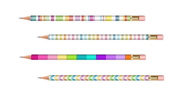 Colorful Patterned Pencils PNG