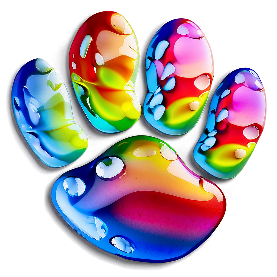 Colorful Paw Print Design Png 23 PNG