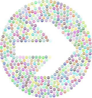 Colorful Peace Symbol Arrow Pattern PNG