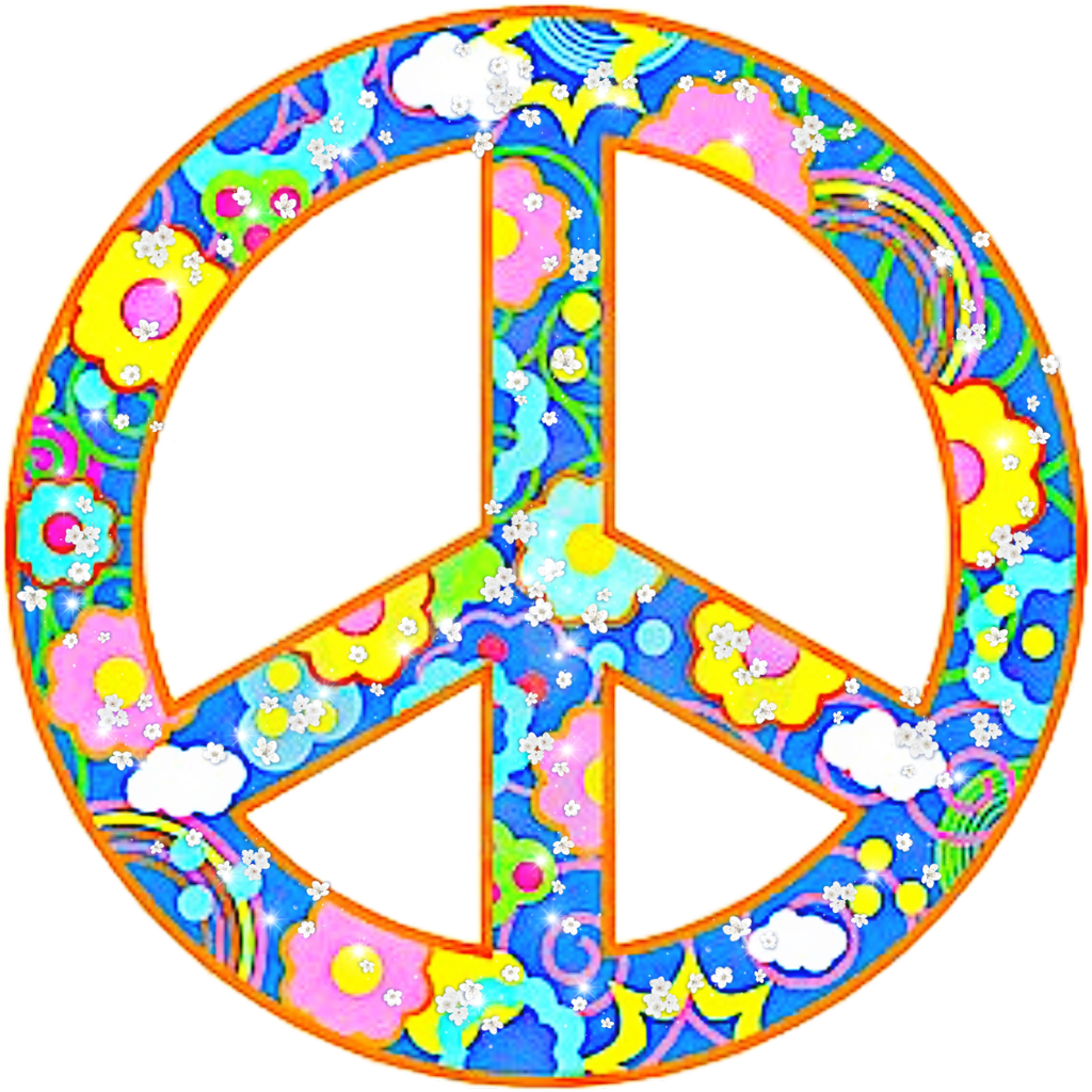 Colorful Peace Symbol Hippie Style.png PNG