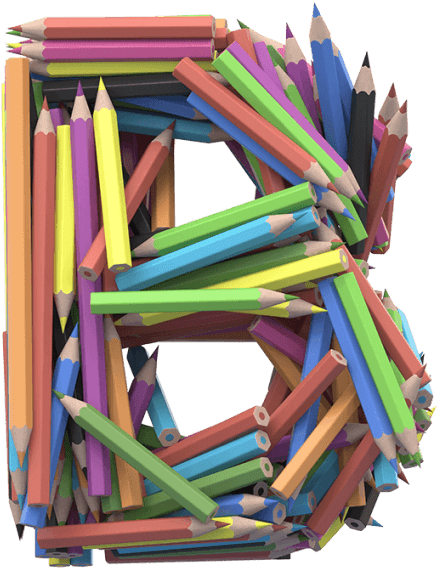 Colorful Pencil Letter B PNG