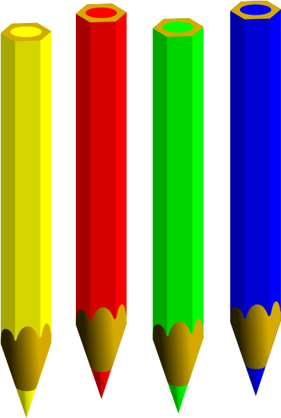 Colorful Pencil Quartet PNG