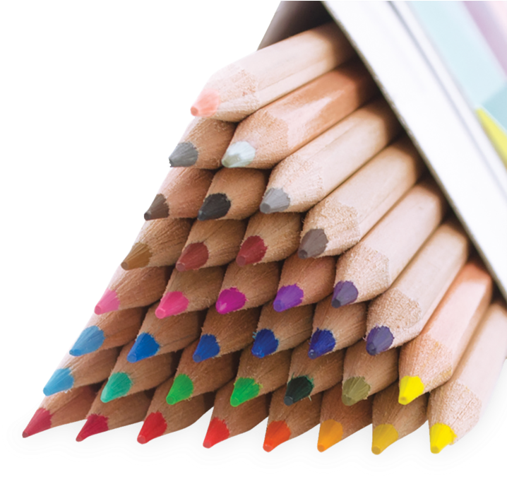 Colorful Pencil Tips Array PNG