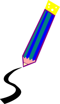 Colorful Pencilon Black Background PNG