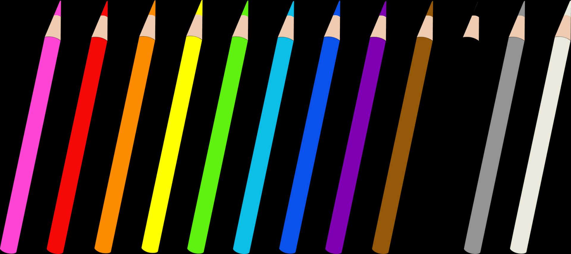 Colorful_ Pencils_in_a_ Row PNG