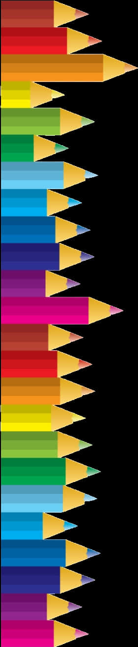 Colorful Pencils Vertical Alignment PNG