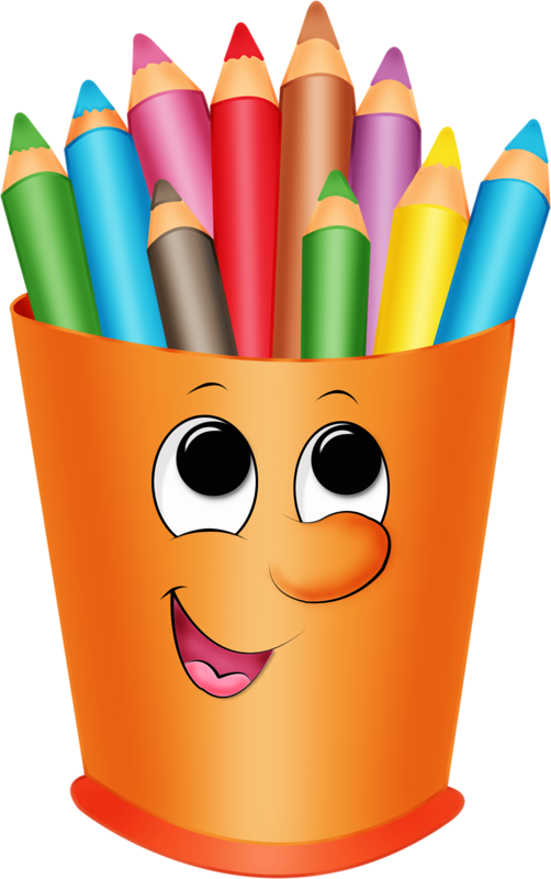 Colorful Pencilsin Animated Cup Clipart PNG