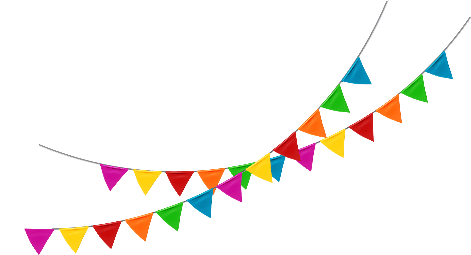 Colorful Pennant Bannerson Gray Background PNG