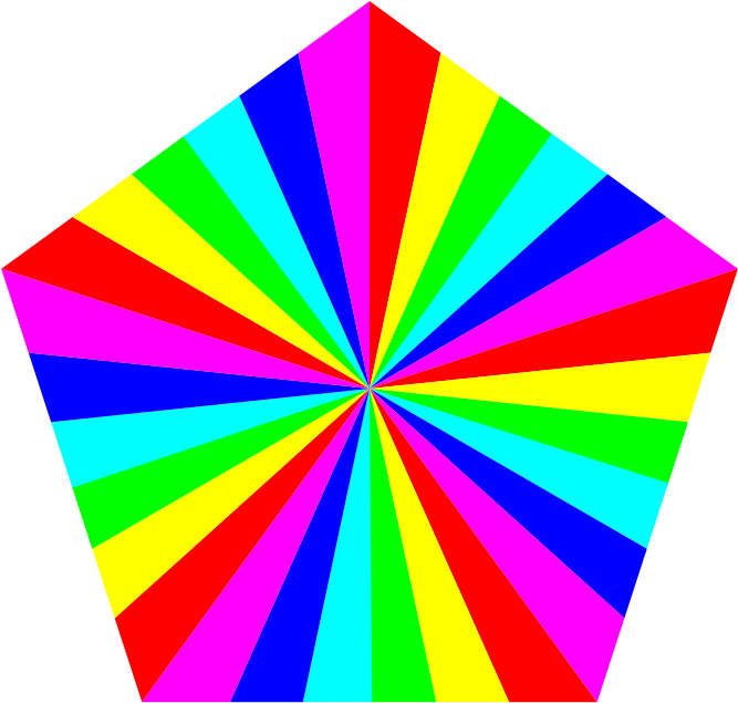 Colorful Pentagon Radiating Pattern PNG