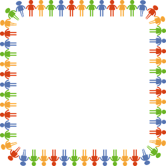 Colorful People Border Graphic PNG