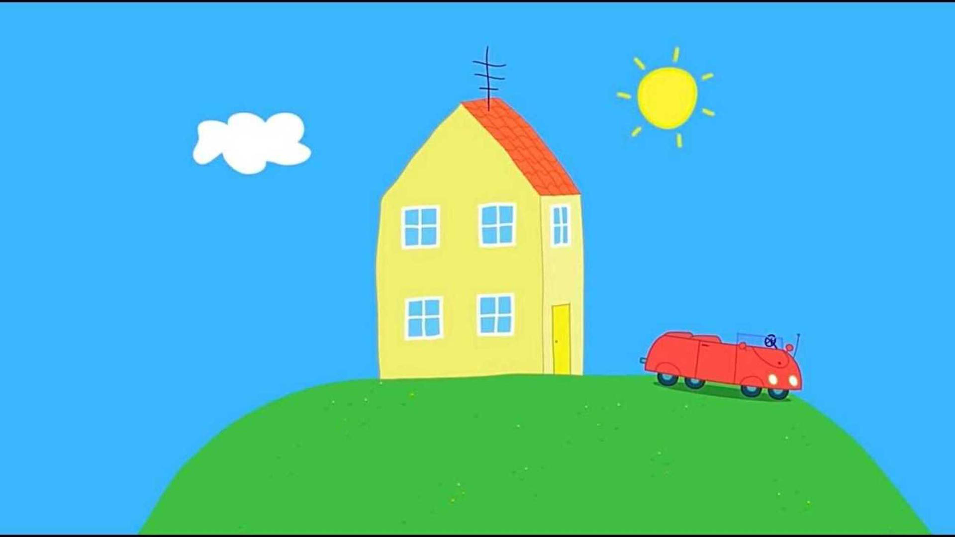Colorful Peppa Pig House Wallpaper