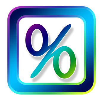 Colorful Percentage Sign Icon PNG