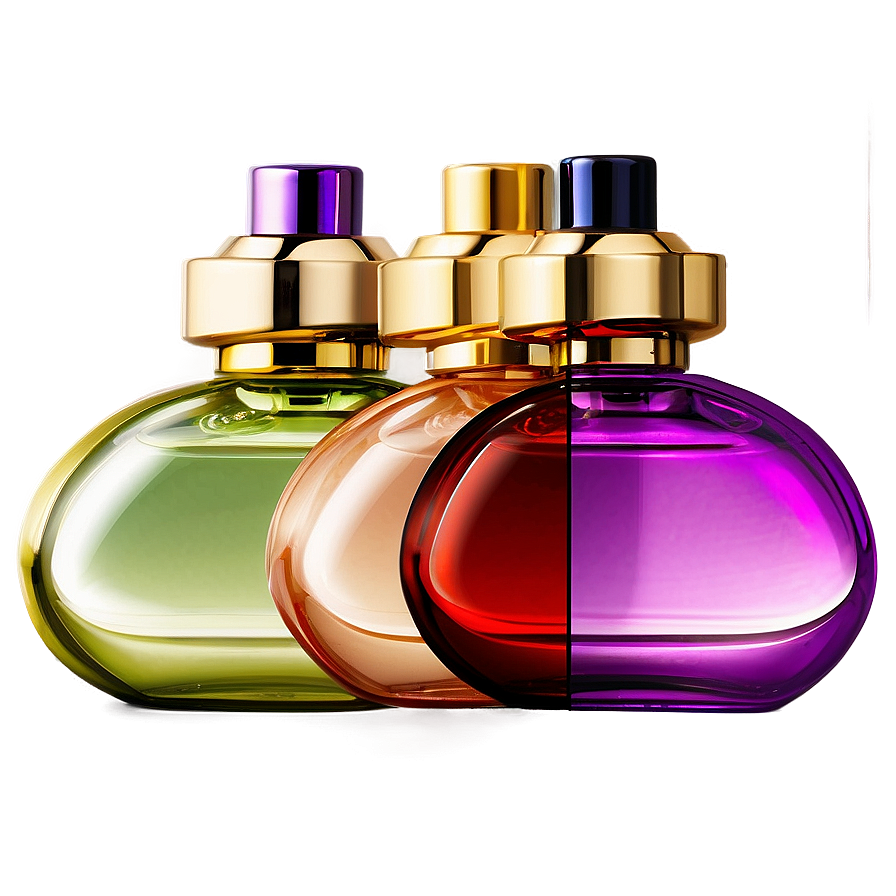 Colorful Perfume Bottle Set Png Msu51 PNG