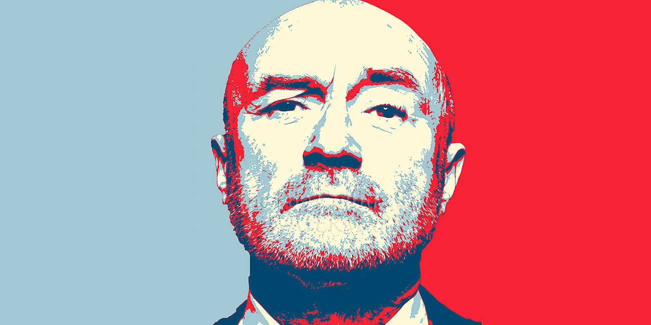 Farverig Phil Collins hovedportræt Wallpaper