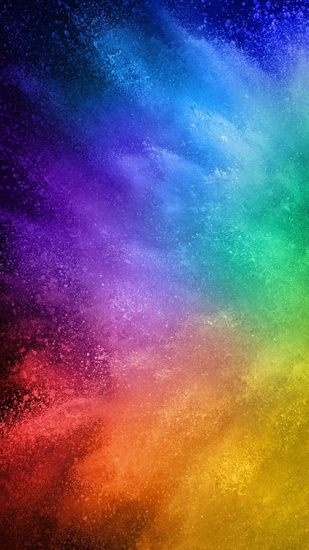 Rainbow Colored Paint On A Black Background Wallpaper