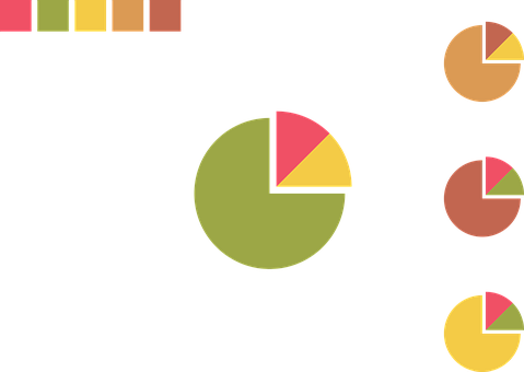 Colorful Pie Charts Graphic PNG