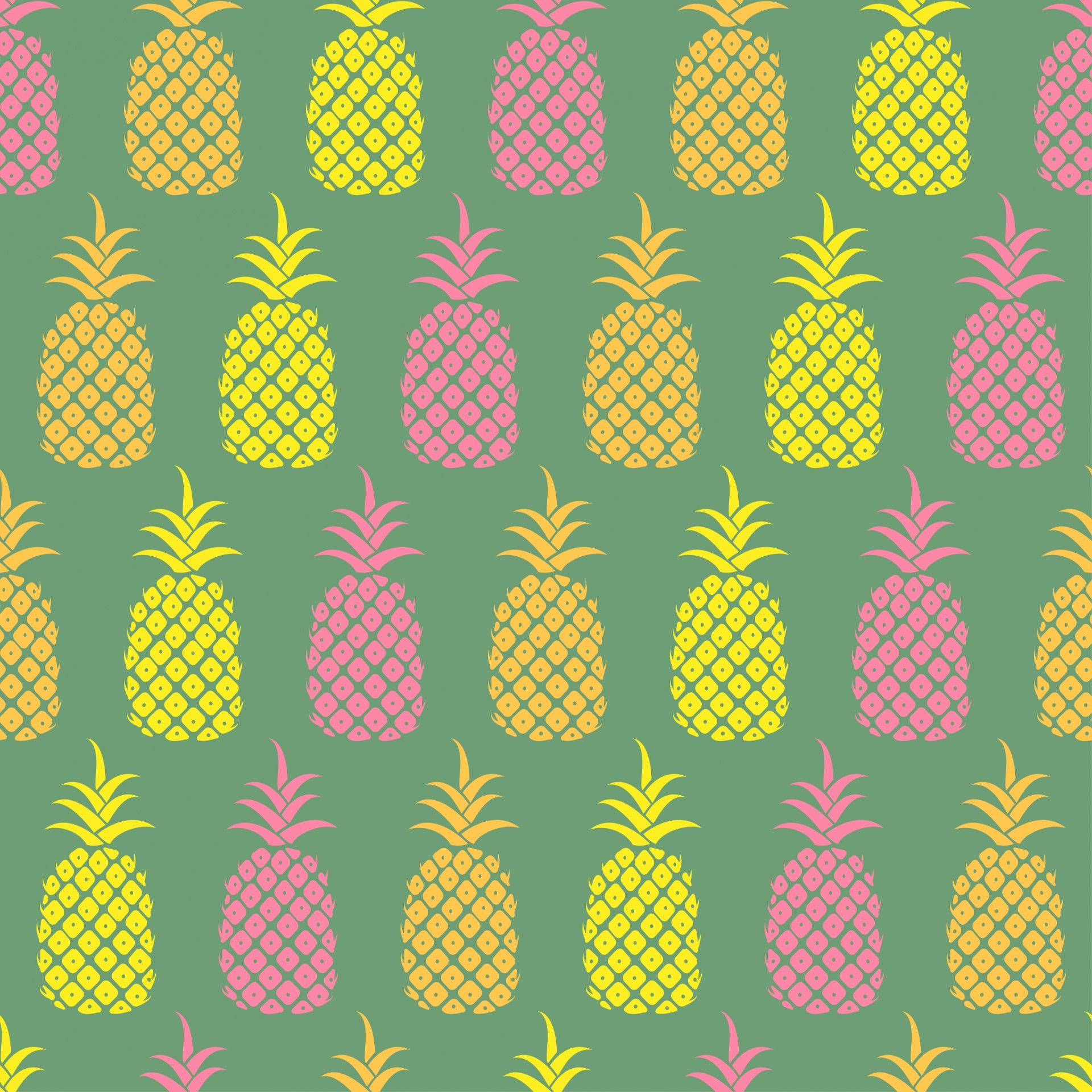 Refreshingly Colored Pineapple Pattern Wallpaper