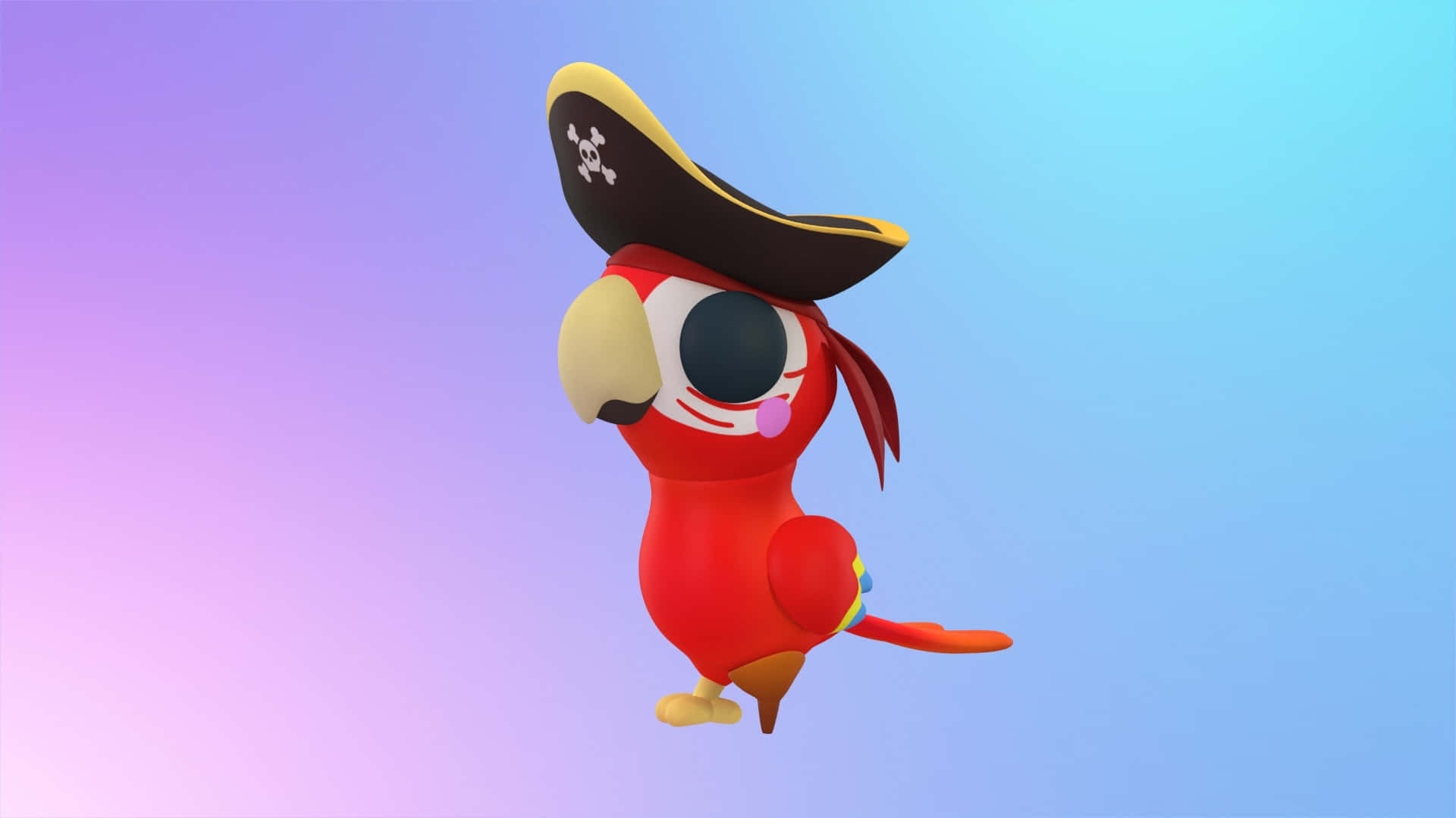 Cartoon Coloré De Perroquet Pirate Fond d'écran