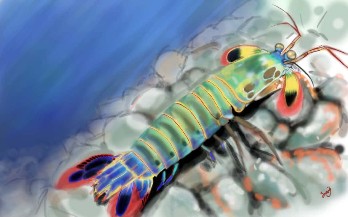 Colorful Pistol Shrimp Illustration Wallpaper