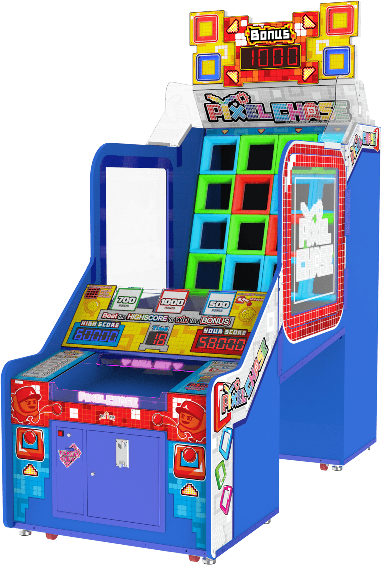 Colorful Pixel Chase Arcade Machine PNG