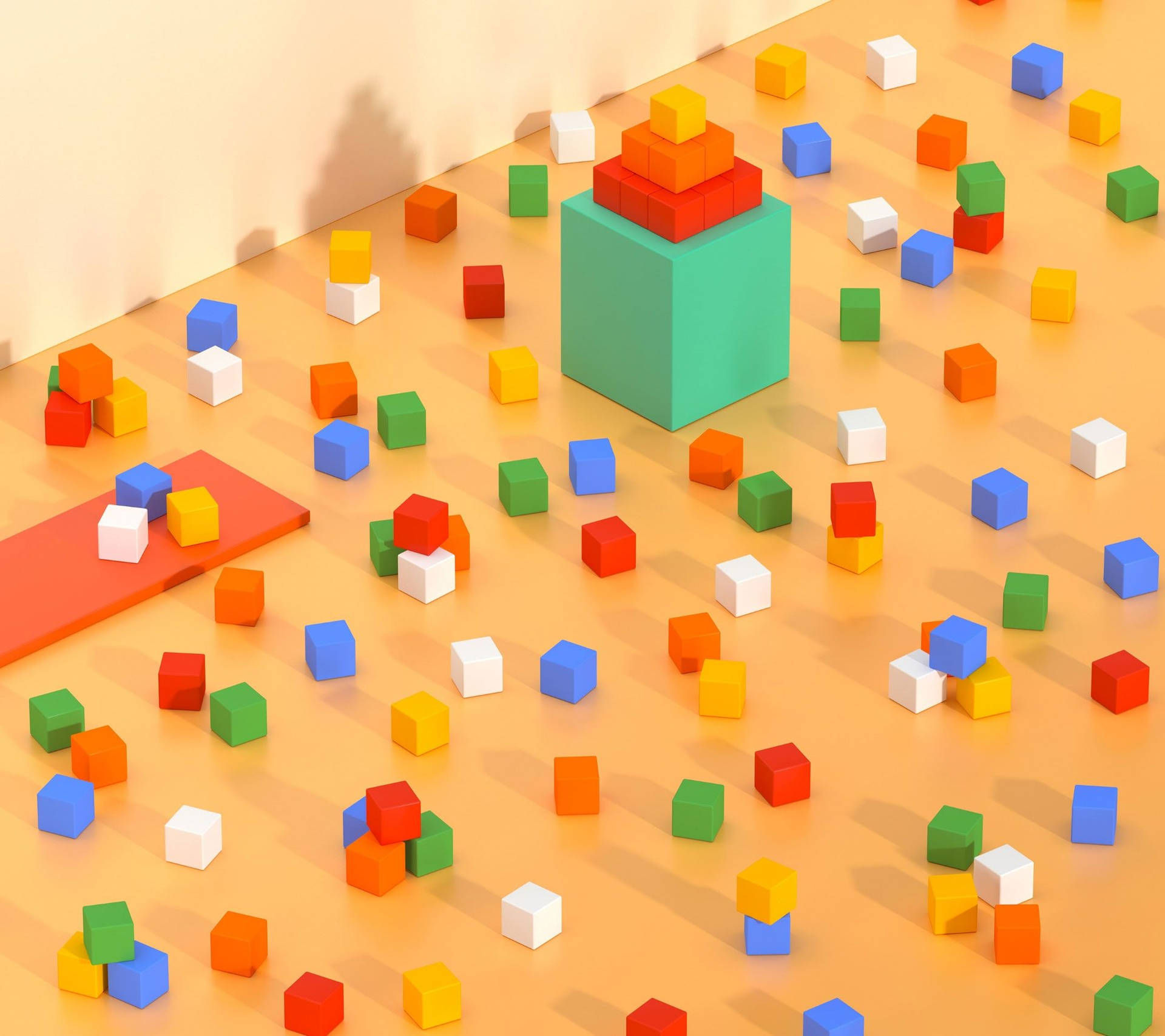 Colorful Pixel Cubes Wallpaper